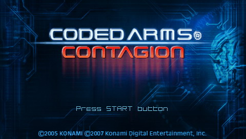 Coded Arms: Contagion title screen for PSP